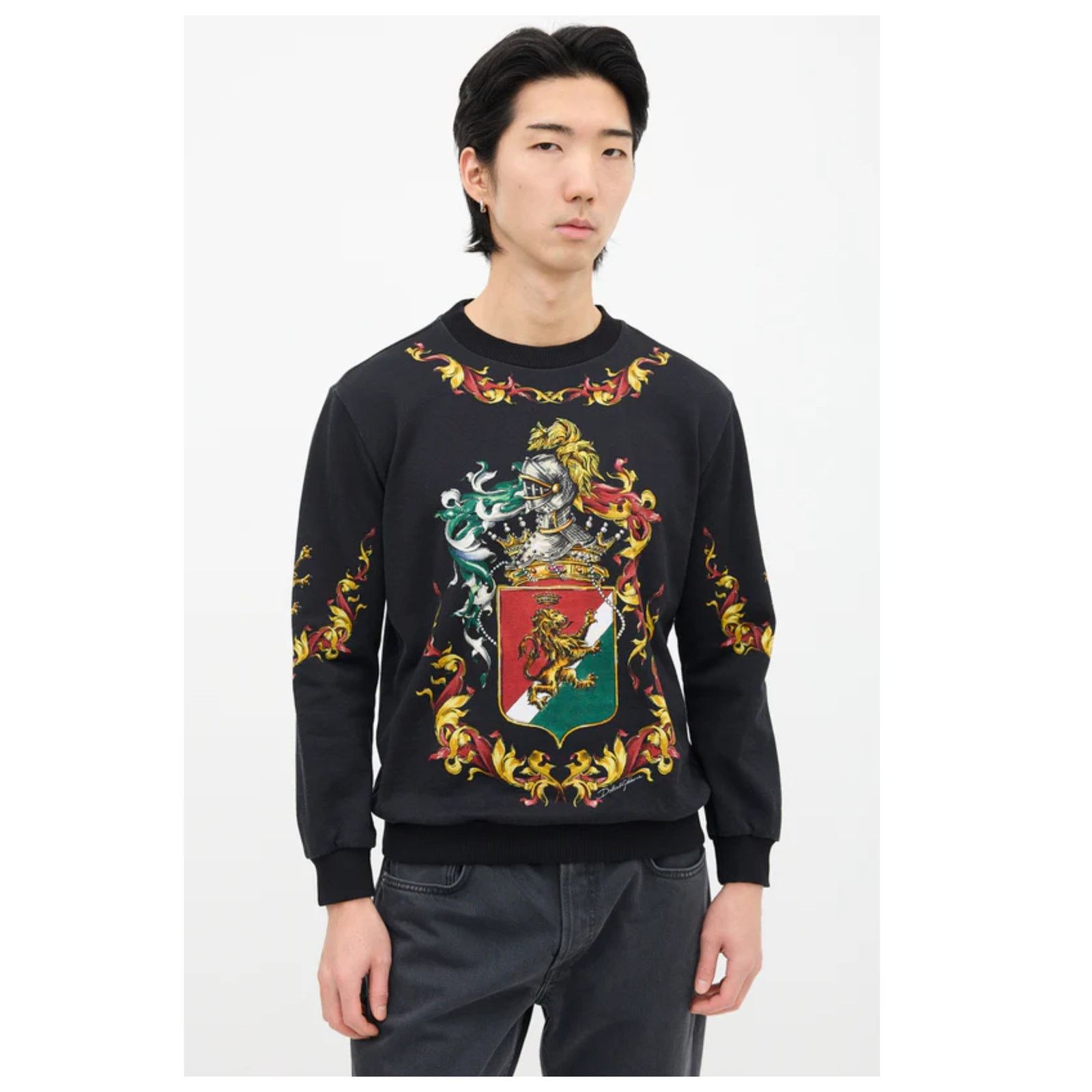 Dolce & Gabbana DOLCE & GABBANA Heraldic Print Sweatshirt Size IT 46/ Small Size US S / EU 44-46 / 1 - 1 Thumbnail