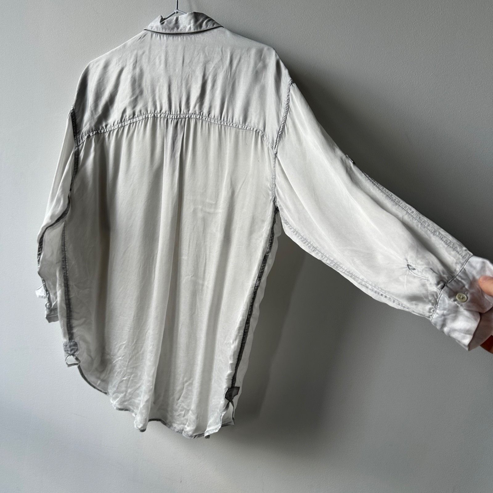 Zadig & Voltaire Zadig & Voltaire Oversized Satin Shirt Blouse 9444AC Size L / US 10 / IT 46 - 6 Thumbnail