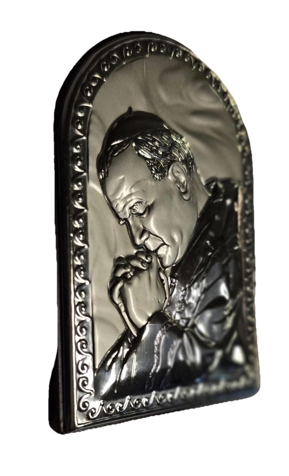Designer Italian Pope Icon: Silver & Wood Argento Collectible Italy Size ONE SIZE - 2 Thumbnail