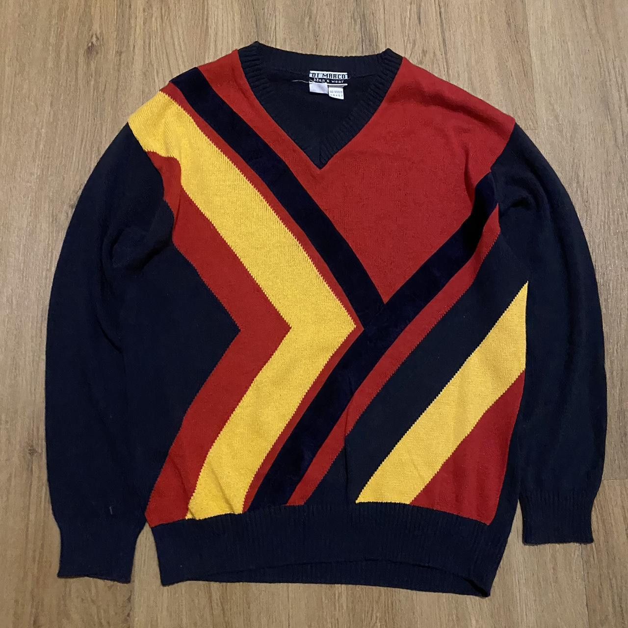 Other Vintage 80s 90s Boxy multicoloured knit sweater Size US M / EU 48-50 / 2 - 1 Thumbnail
