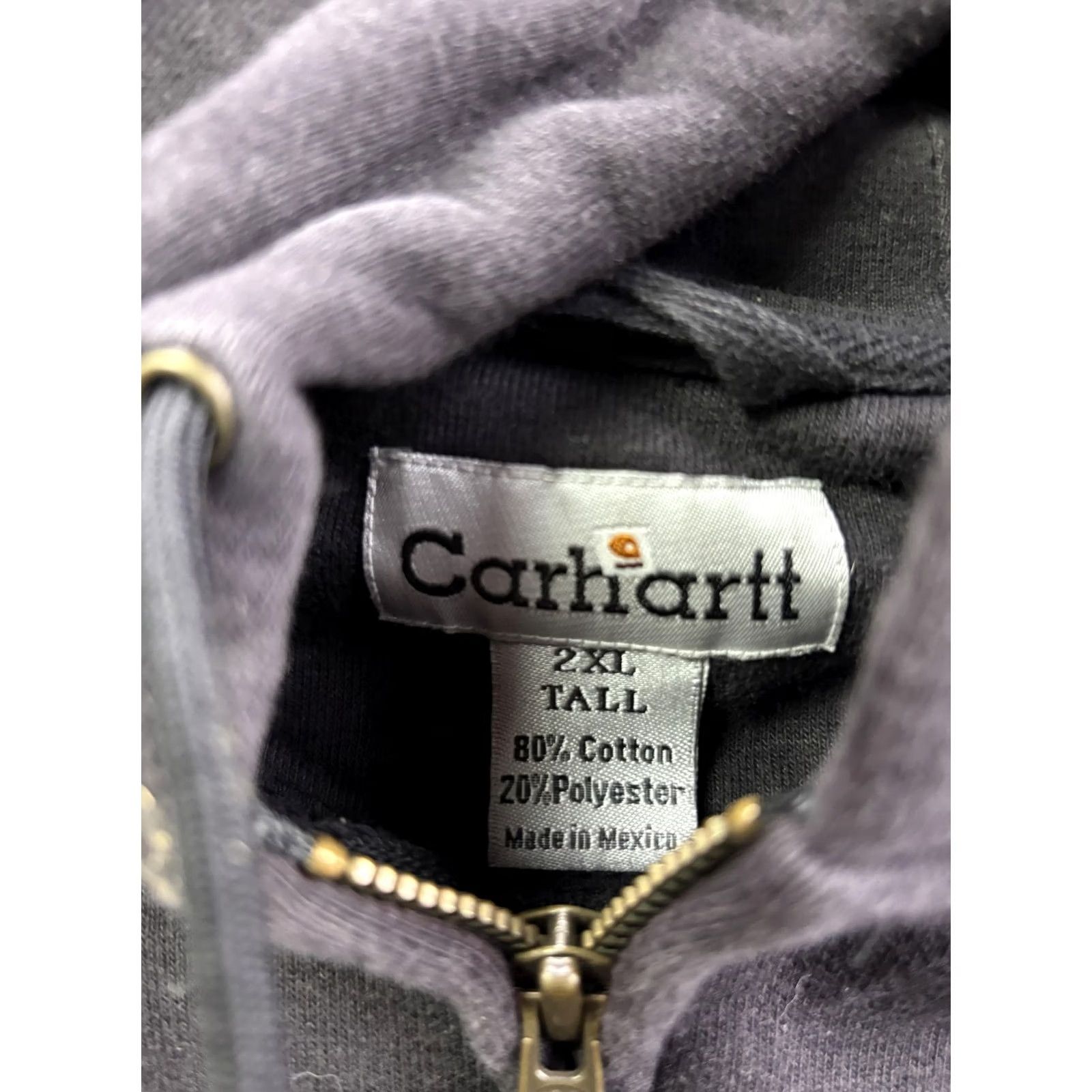 Carhartt Carhartt Hoodie Mens 2XLT Black Full Zip Fleece Sweatshirt Logo Chest K185 Size US XXL / EU 58 / 5 - 3 Thumbnail