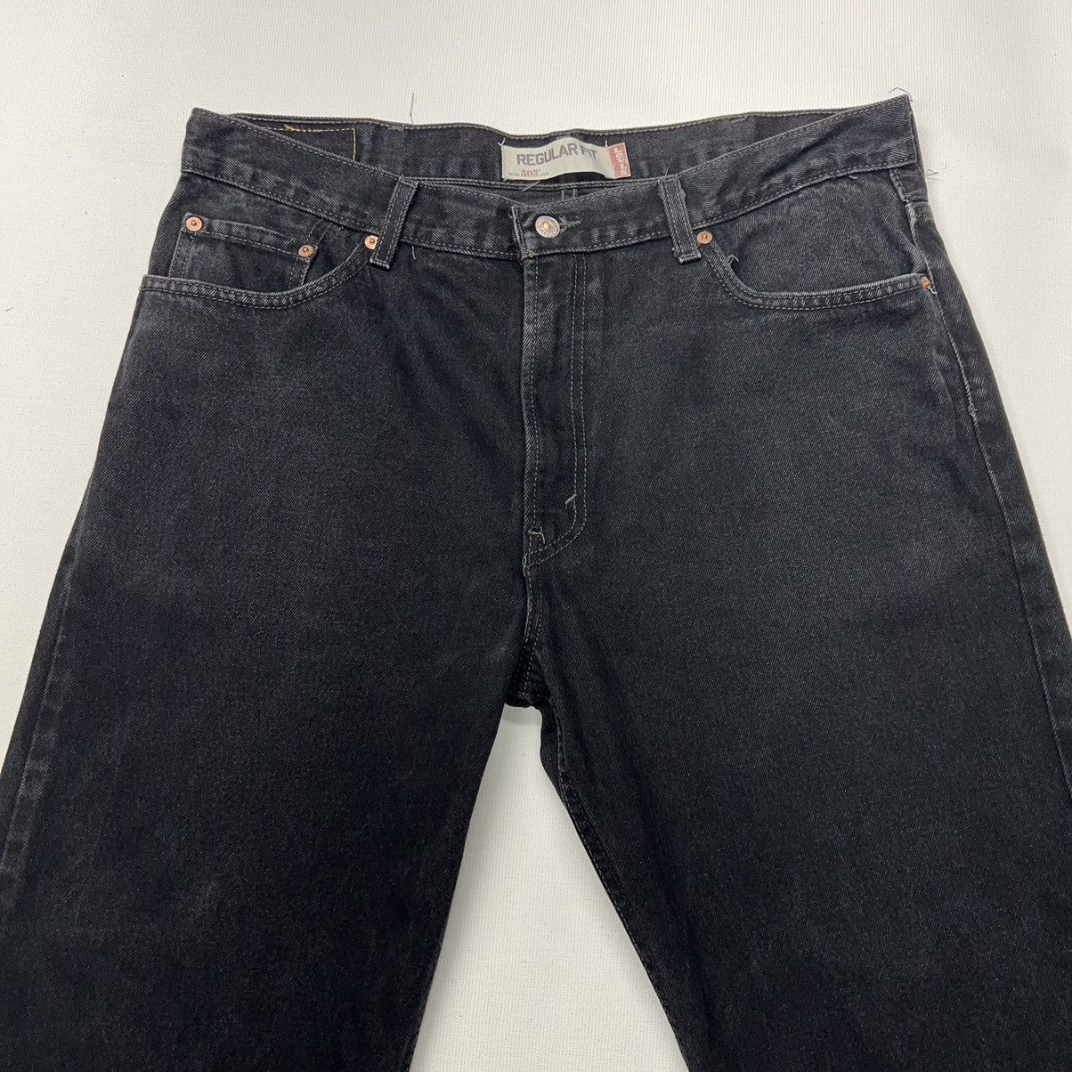 Levi's × Vintage Levis Jeans Black 505 Regular Fit Straight Denim Faded Size US 38 / EU 54 - 4 Thumbnail