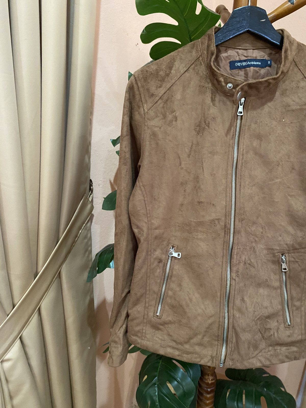Japanese Brand NEVER Acquiesce Brown Suede Biker Jacket Faux Suede Moto Size US S / EU 44-46 / 1 - 6 Thumbnail