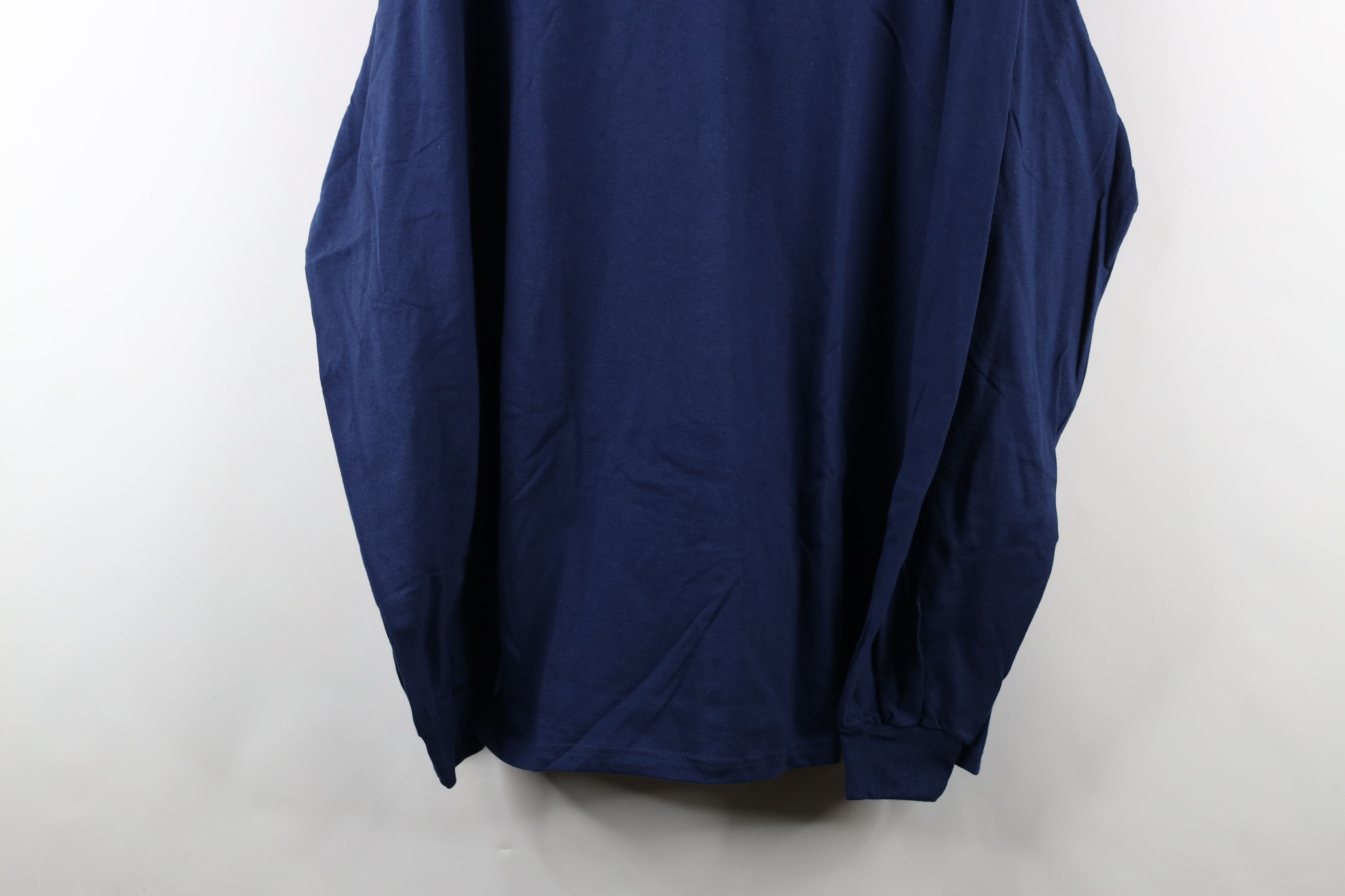 Hanes × Vintage Vintage 90s Hanes Beefy Cotton Long Sleeve T-Shirt Navy Blue Size US XL / EU 56 / 4 - 3 Thumbnail