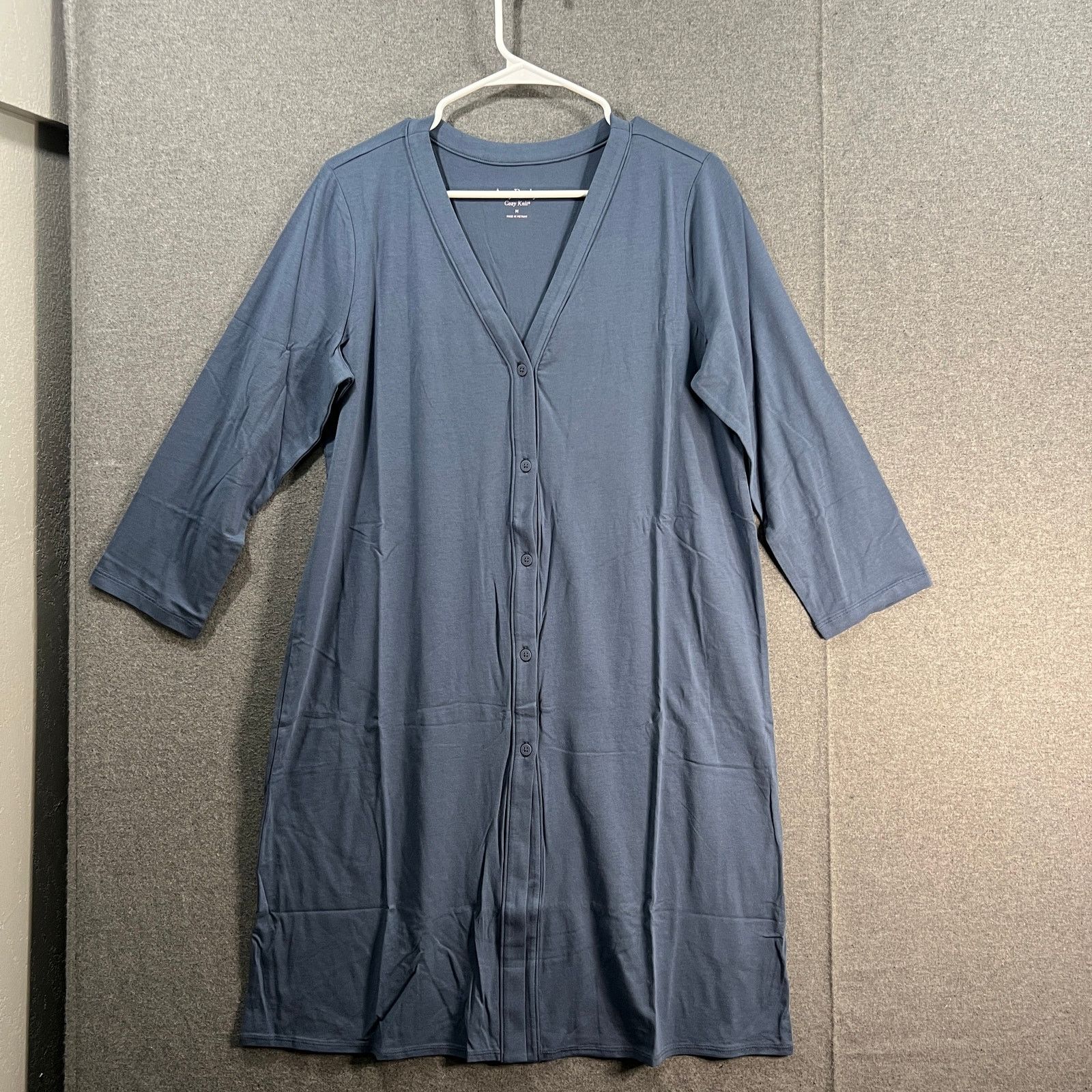Other AnyBody Cozy Knit Button Front Long Cardigan Medium Indigo Size M / US 6-8 / IT 42-44 - 1 Thumbnail