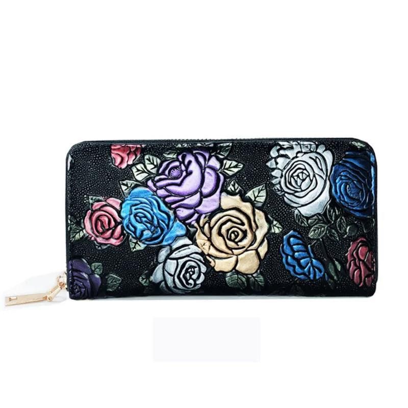 Other Rose Flower Pattern Long Wristlet Wallet for Women Size ONE SIZE - 1 Thumbnail