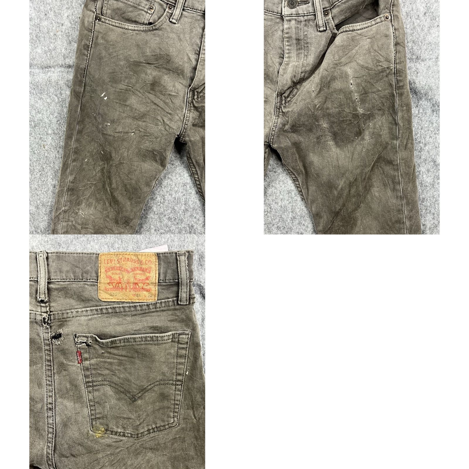Levi's Levi's 510 Mens Dark Olive Skinny Fit Denim Jeans 31x30 Midrise Button Closure Stretch Pockets Regular Mens Size US 31 - 8 Thumbnail