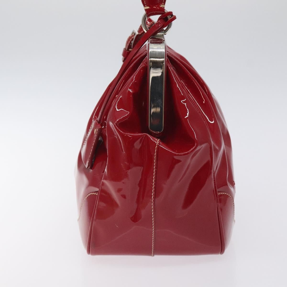Prada PRADA Hand Bag Enamel Red Silver Size ONE SIZE - 5 Thumbnail