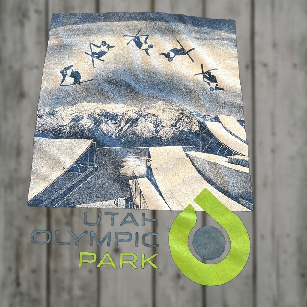 Vintage PARK Women's Blue Graphic T-Shirt Skiing Casual Short Sleeve Size L Size L / US 10 / IT 46 - 1 Thumbnail