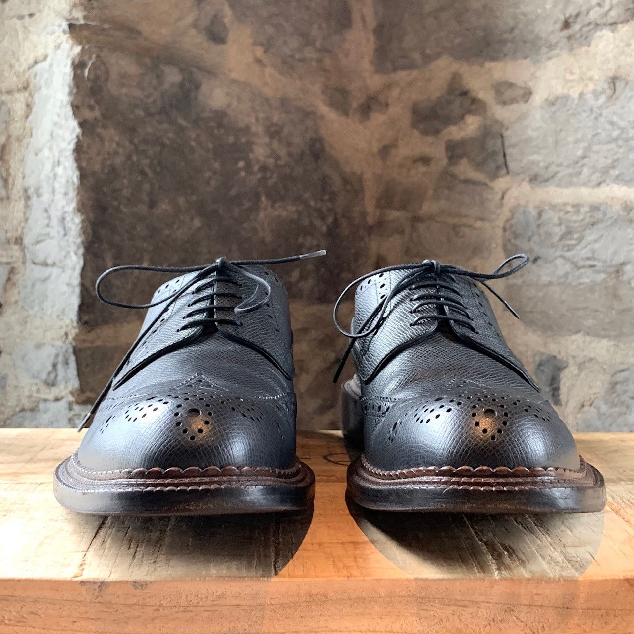 Louis Vuitton Louis Vuitton Derby Brogues Grey Leather Shoes Size US 8 / EU 41 - 3 Thumbnail