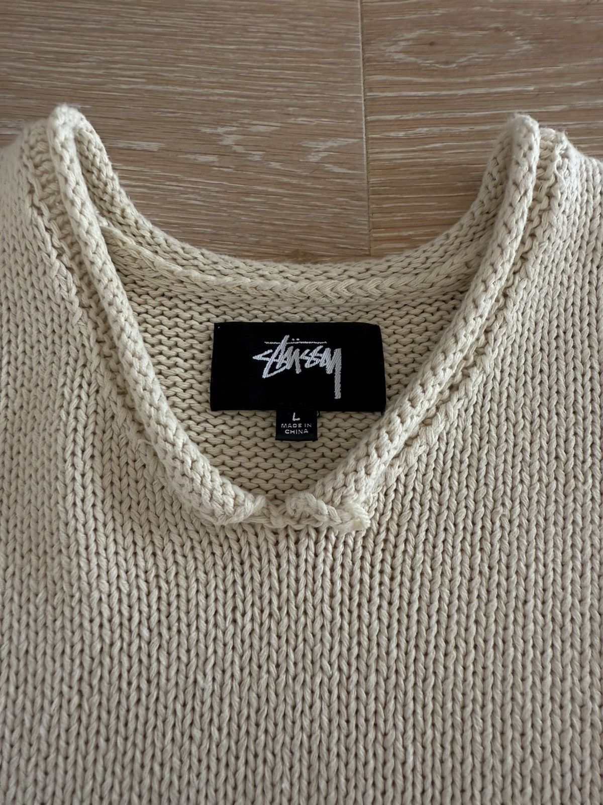 Stussy Stüssy Embroidered V-neck Logo sweater | Grailed