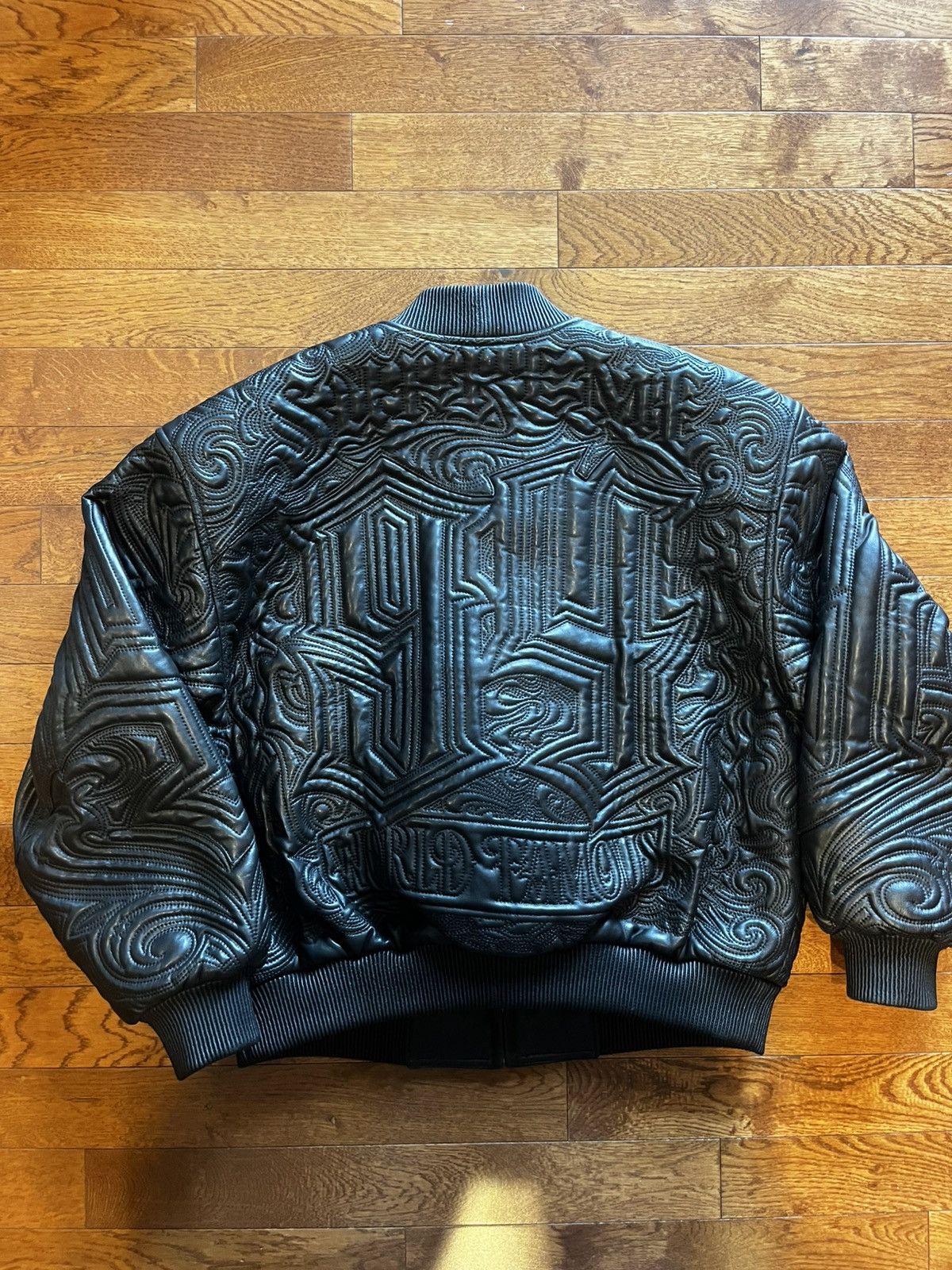 Supreme Supreme Mister Cartoon Embroidered Leather Varsity Jacket Size US L / EU 52-54 / 3 - 8 Thumbnail