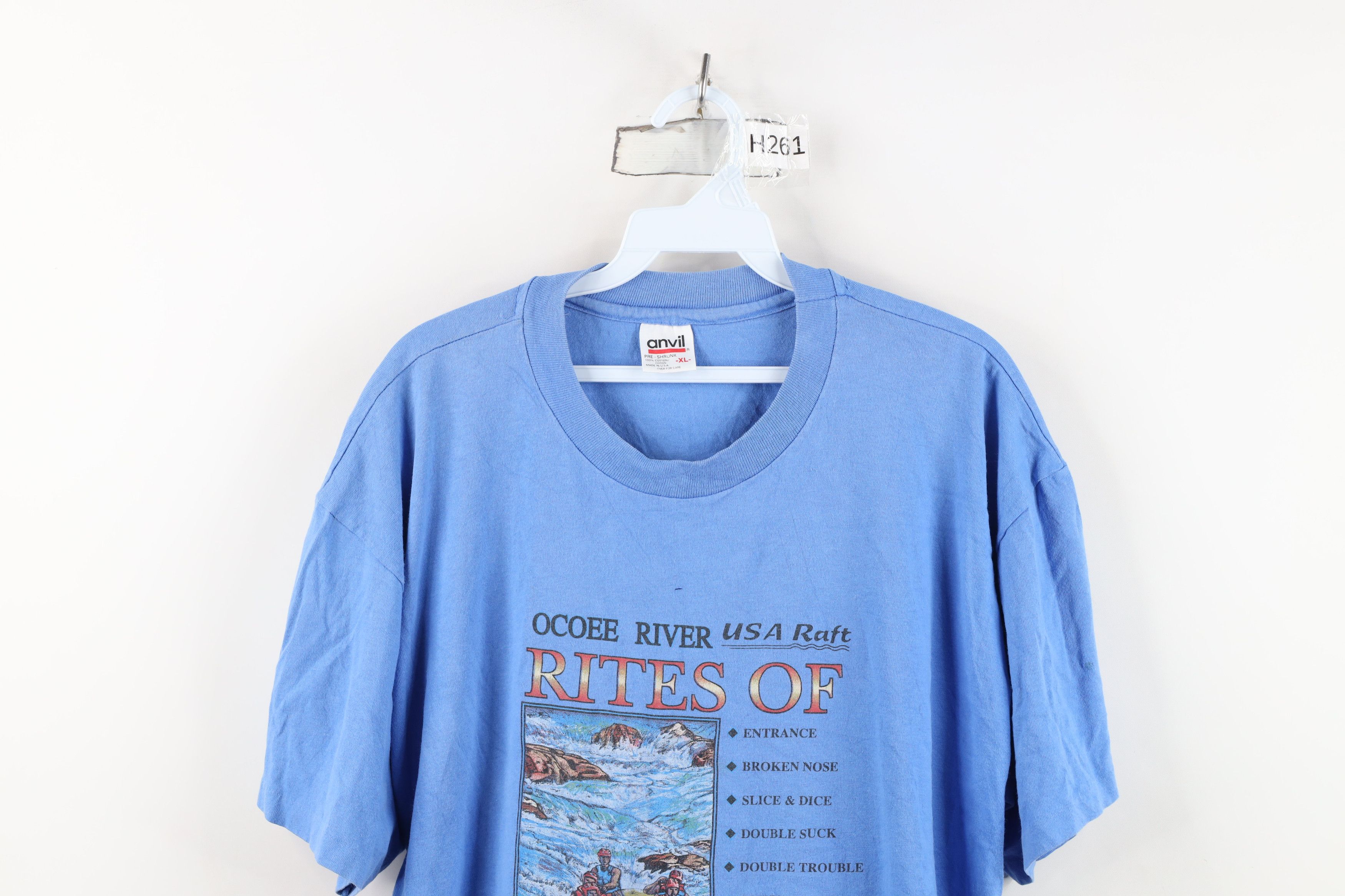 Vintage Vintage 90s Streetwear Ocoee River Rafting T-Shirt Blue USA Size US XL / EU 56 / 4 - 2 Thumbnail