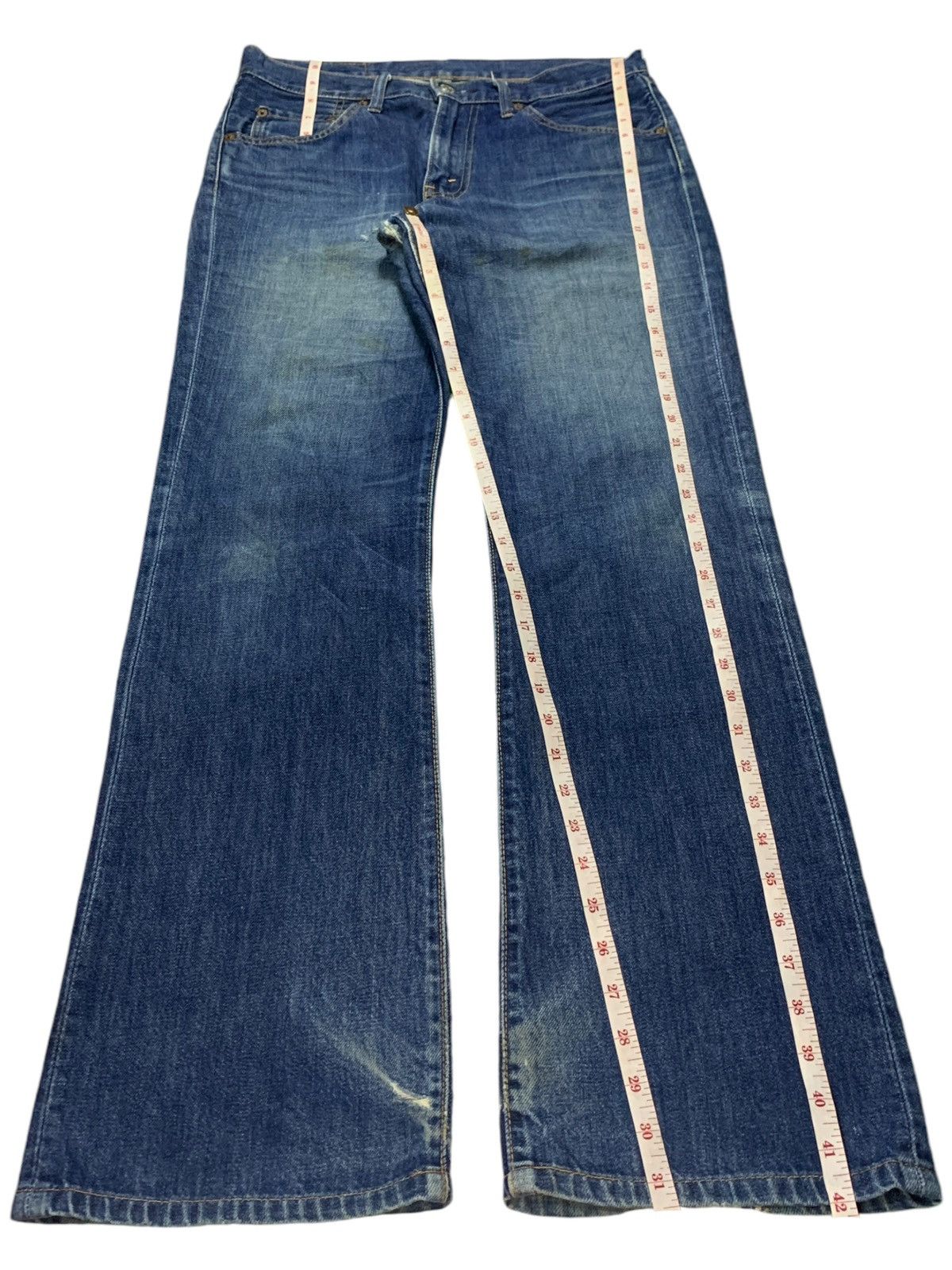 Levi's × Levi's Vintage Clothing Vintage 90s Levis 517 Bootcut Blue Wash Distressed Jeans Size US 32 / EU 48 - 12 Thumbnail