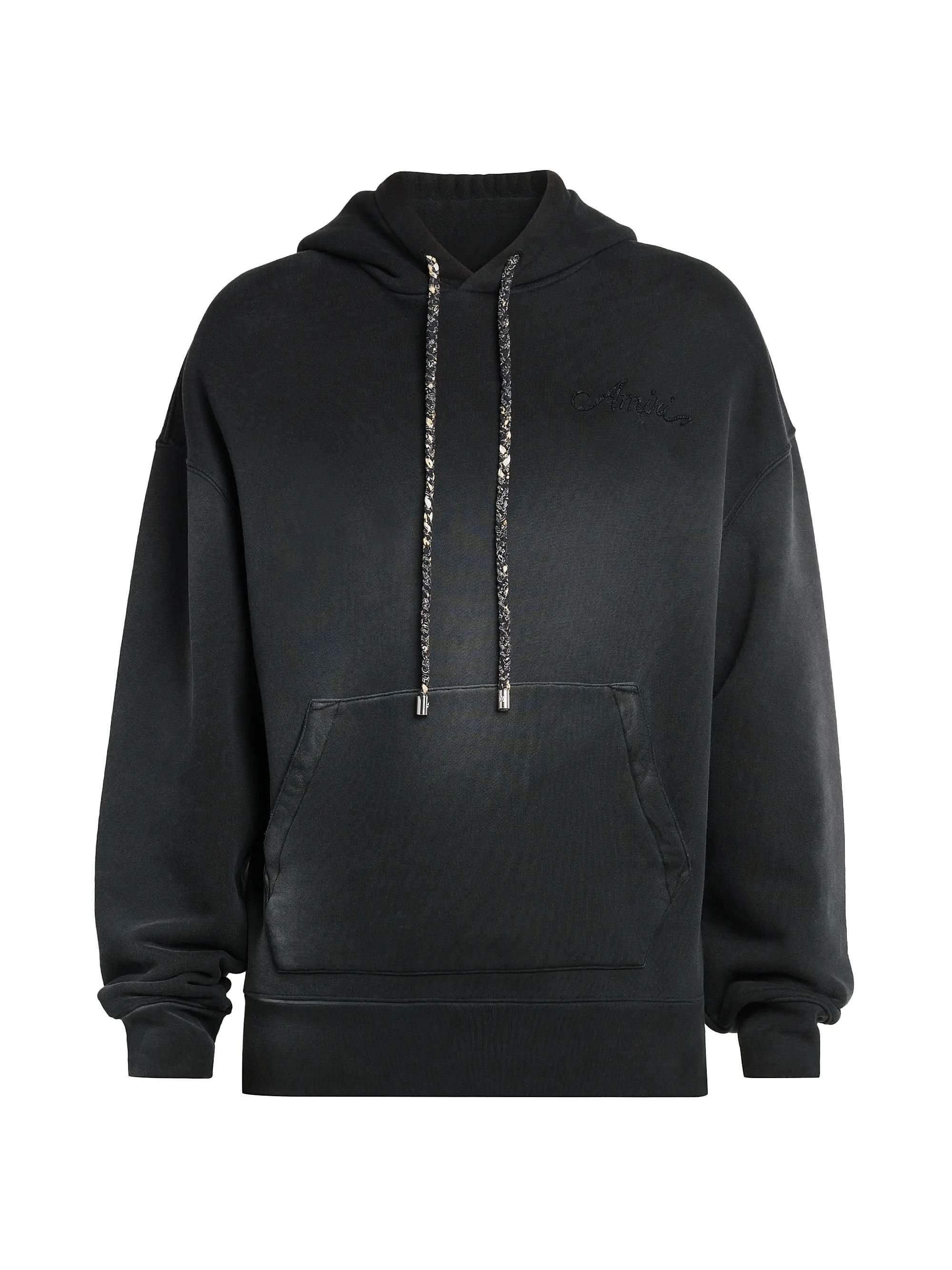 Amiri os11x1225 Bleach Bandana Cotton Oversized Hoodie in Black Size US M / EU 48-50 / 2 - 1 Thumbnail
