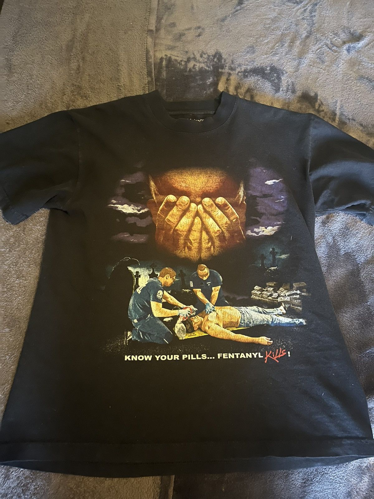 image of Blazzy Nothing Personal Say No To Fentanyl Shirt in Black, Men's (Size Small)