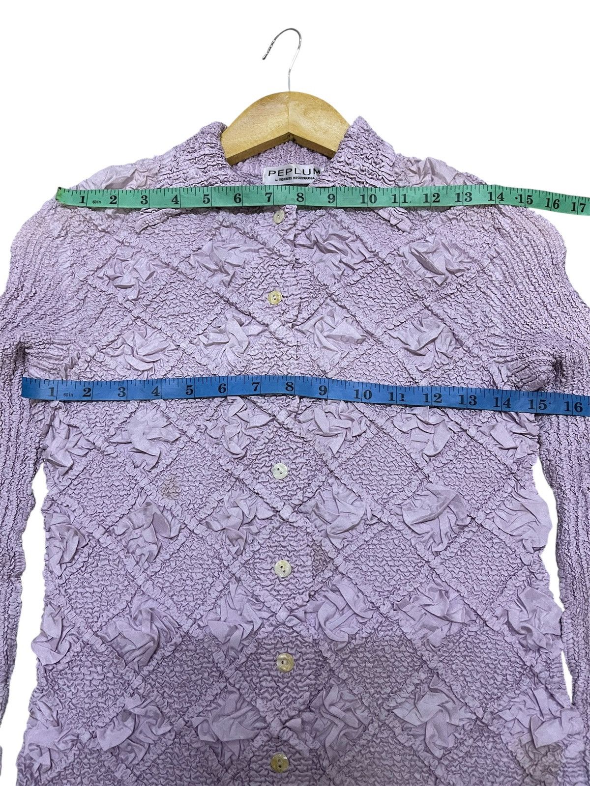 Issey Miyake Vintage Yoshiki Hishinuma x Issey Miyake Ruched Tan Blouse Size S / US 4 / IT 40 - 10 Thumbnail