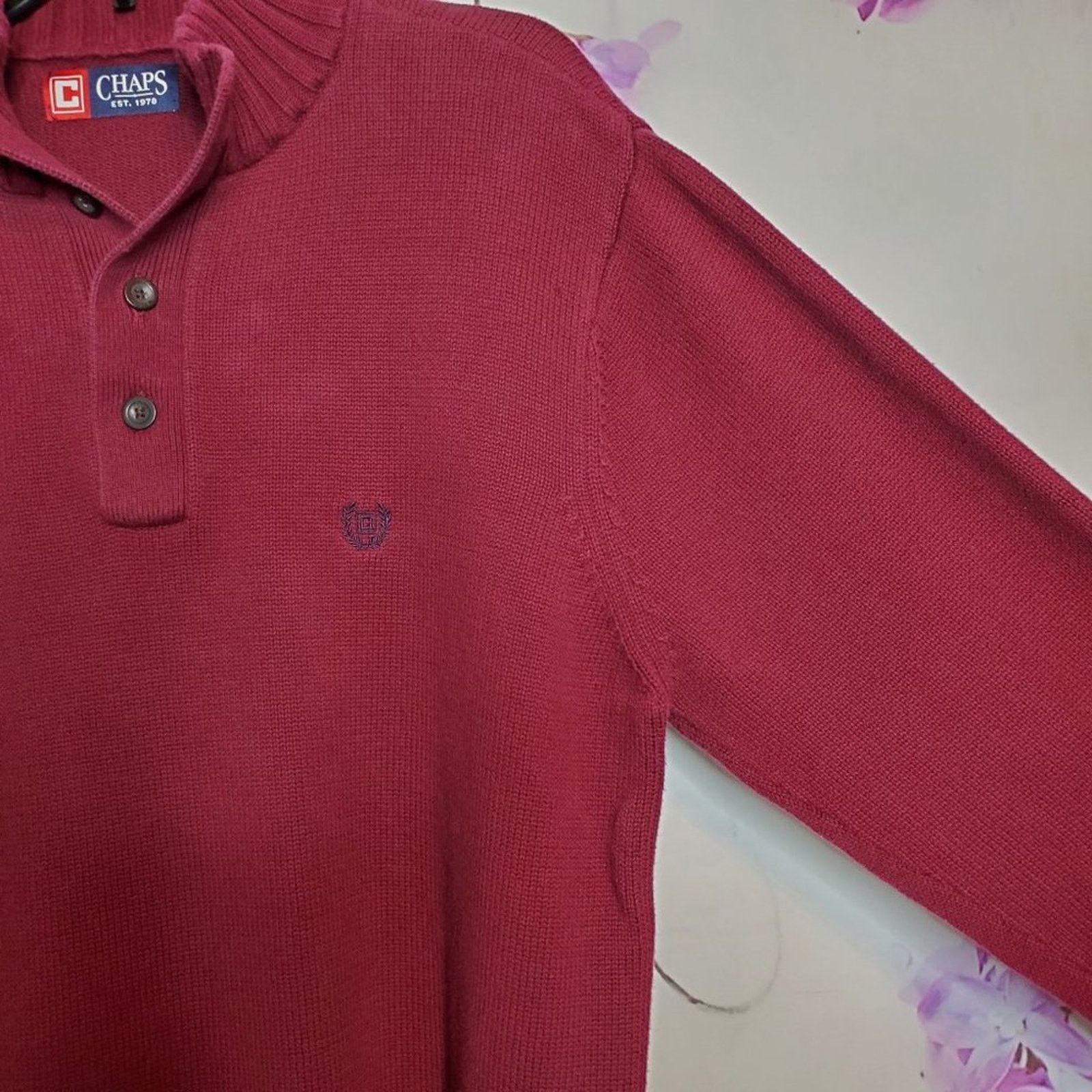 Chaps Chaps Button-Mock Heavyweight Knit Sweater L Size US L / EU 52-54 / 3 - 8 Thumbnail