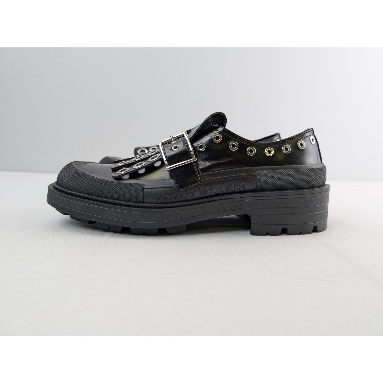 Alexander McQueen o1rshd1 Monk Strap Boxcar Hardware Shoe Tread Boots in Black Size US 11 / EU 44 - 10 Thumbnail