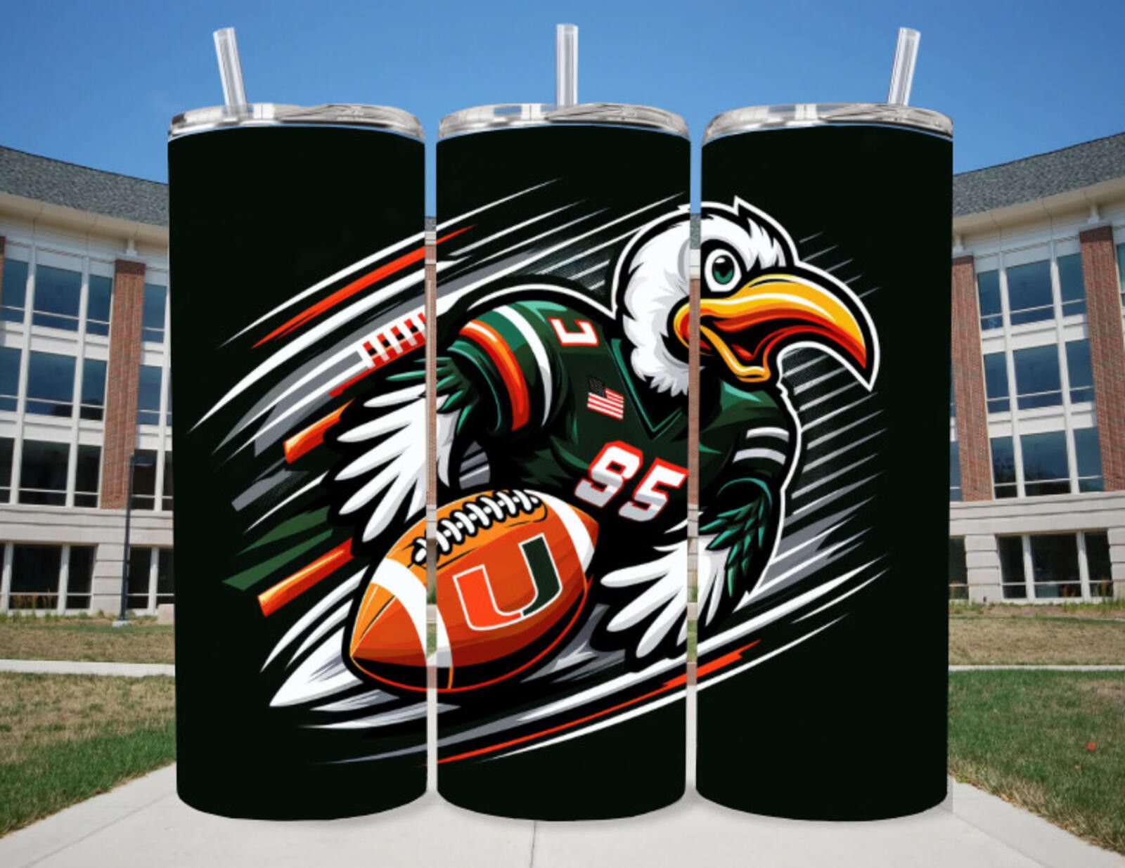 Other 20 0z Miami Hurricanes Stainless Steel Tumbler Flying Crane Size ONE SIZE - 1 Thumbnail