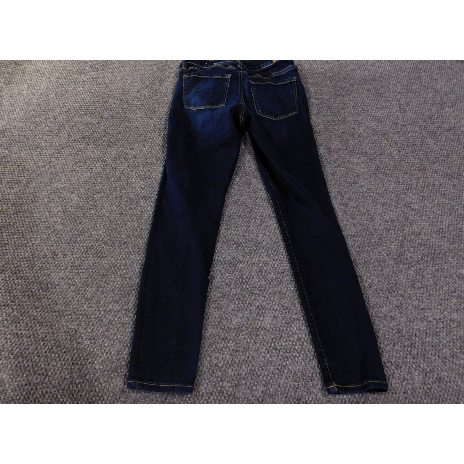 Vintage American Eagle Jeans Womens 6 Regular Jegging Skinny Stretch Denim Pants Dark Wash Blue Logo Pockets Mid Rise Zip Fly Size 28" / US 6 / IT 42 - 7 Thumbnail