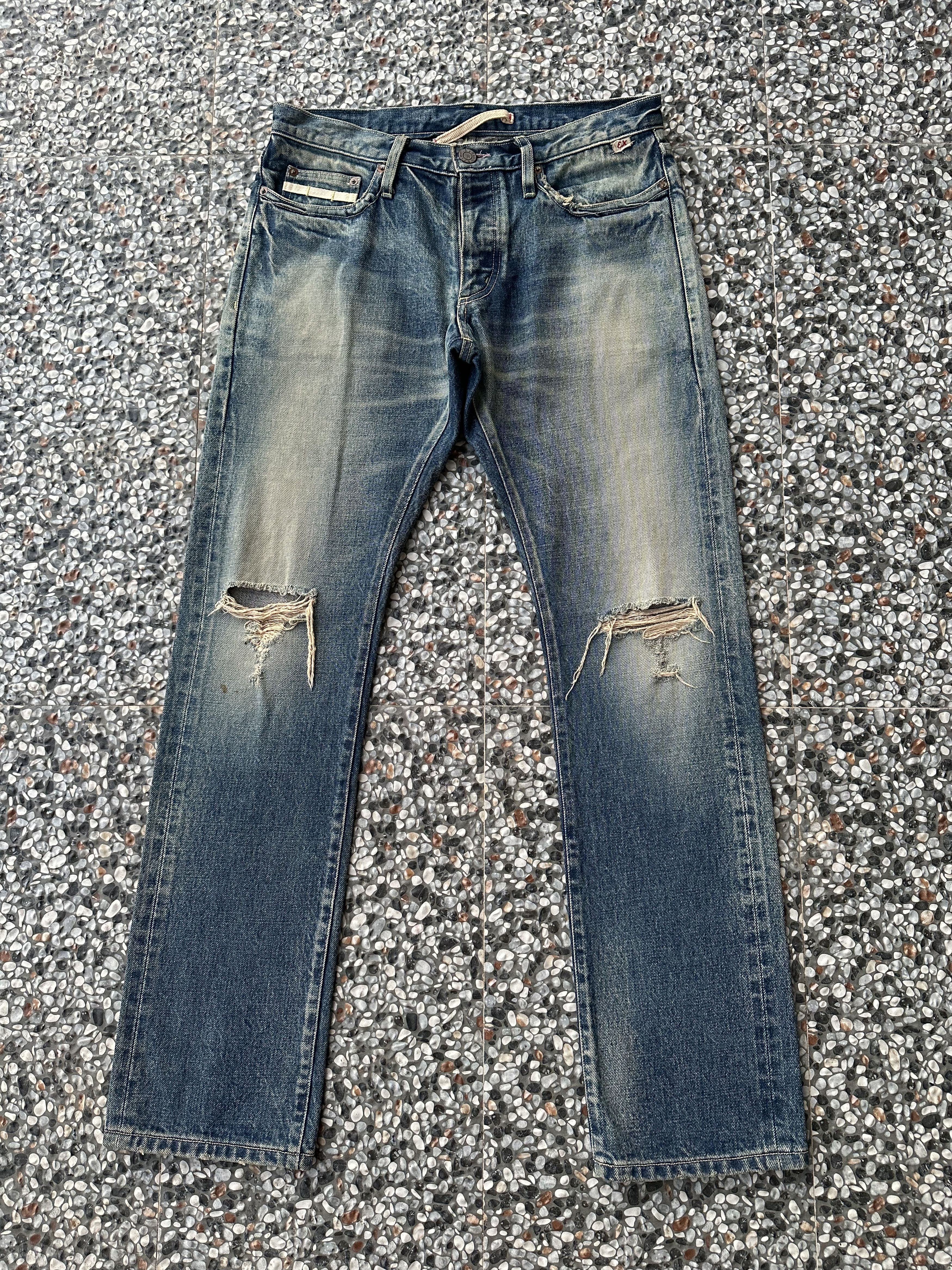 Exodus Vintage Japanese Brand Exodus Distressed Selvedge Denim Jean Size US 32 / EU 48 - 1 Thumbnail