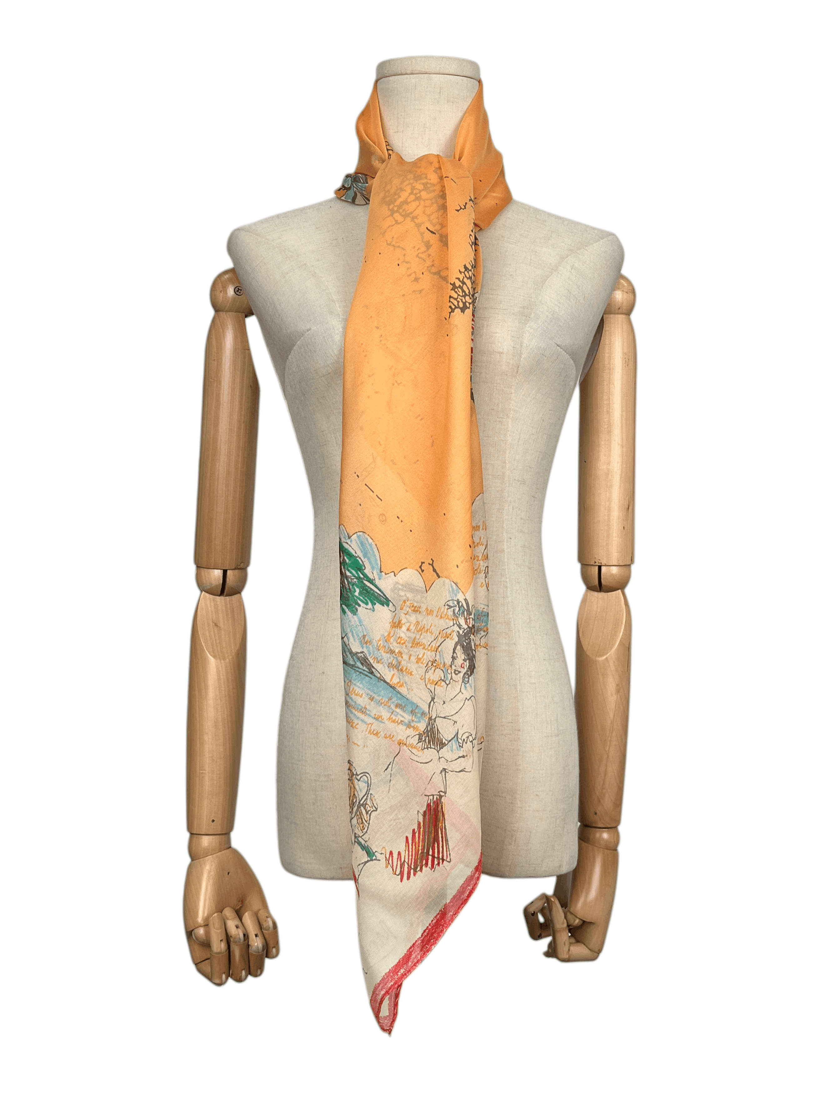 Moschino Moschino Vintage Illustrated Print Square Scarf Size ONE SIZE - 2 Thumbnail