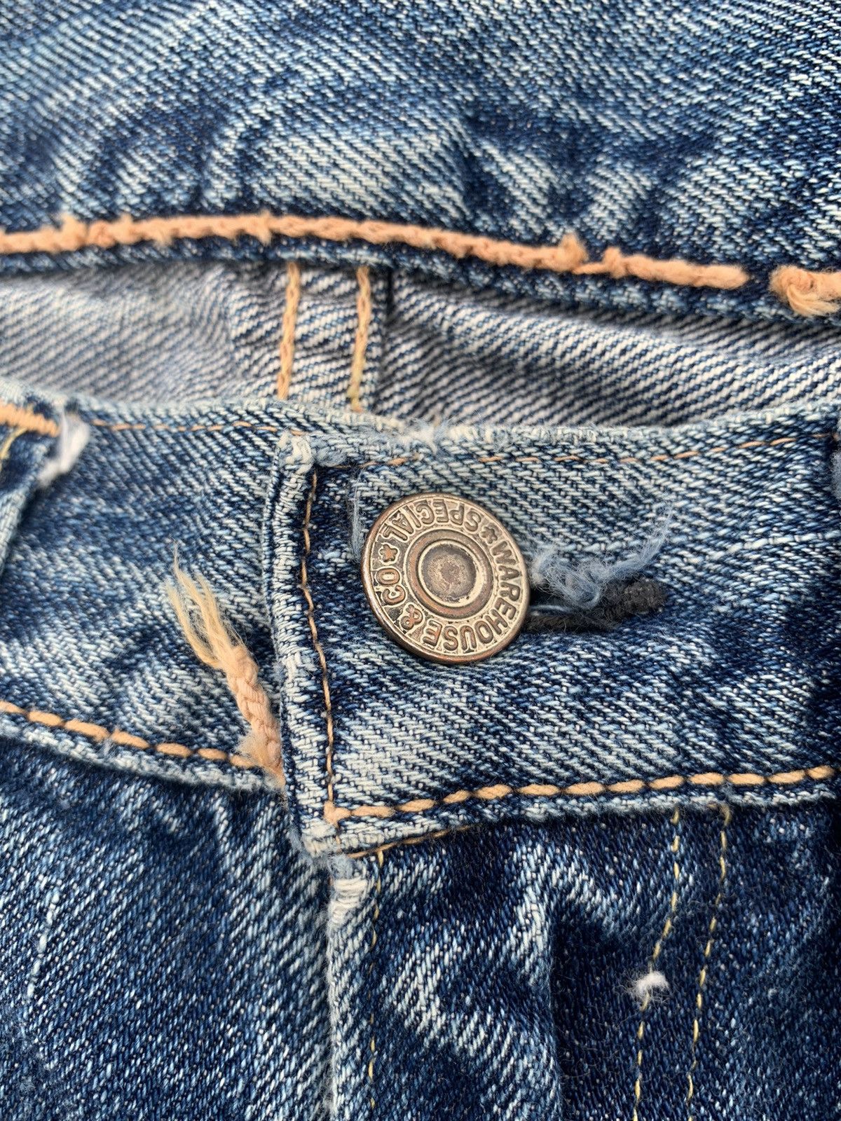 Japanese Brand × Warehouse & Co. VINTAGE WAREHOUSE SELVEDGE JAPANESE DISTRESSED DENIM Size US 29 - 17 Thumbnail