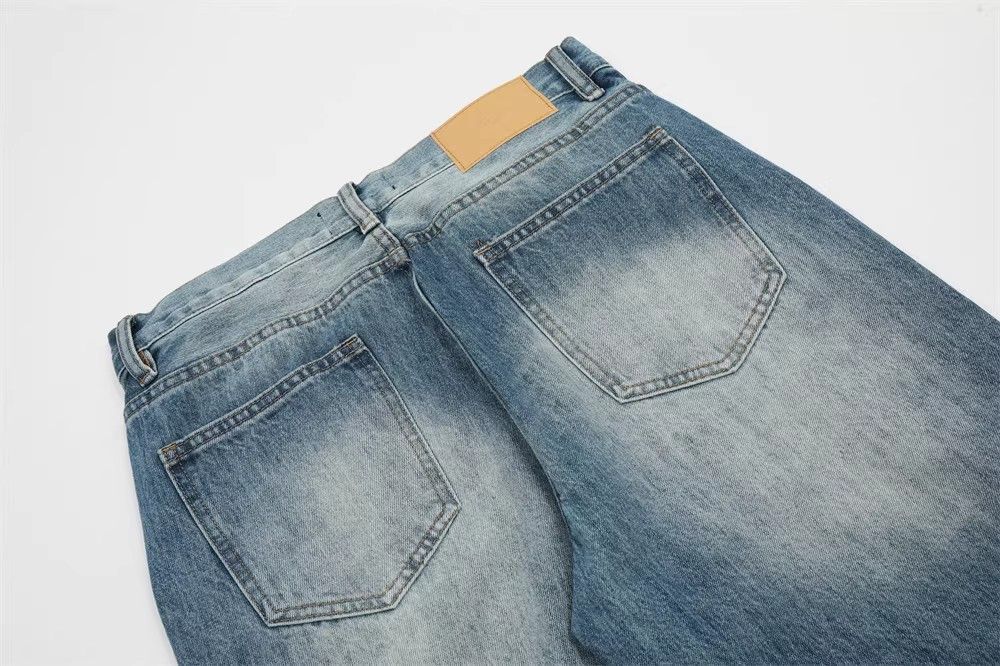 Japanese Brand × Vintage Men's American casual loose wide-leg gradient washed jeans Size US 32 / EU 48 - 4 Thumbnail