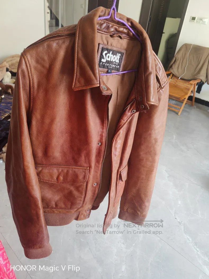 Schott Schott A2 leather coat Size US M / EU 48-50 / 2 - 2 Thumbnail