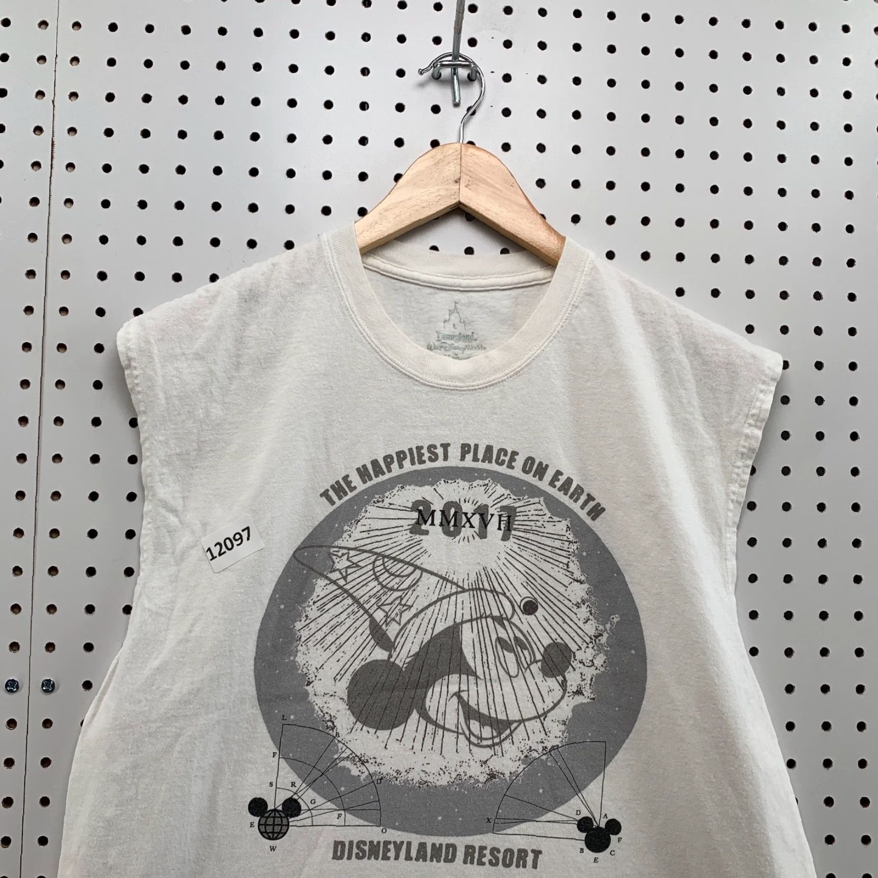 Disney VINTAGE Disney Unisex Adult T-Shirt Large White Sleeveless DisneyLand 2011 The Happiest Place On Earth 2010s Size US L / EU 52-54 / 3 - 2 Thumbnail