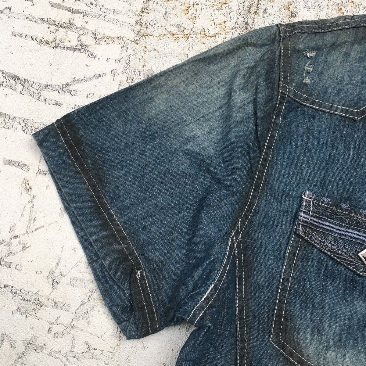 If Six Was Nine Semantic Design Distressed Denim Shirt ifsixwasnine LGB Size US L / EU 52-54 / 3 - 4 Thumbnail