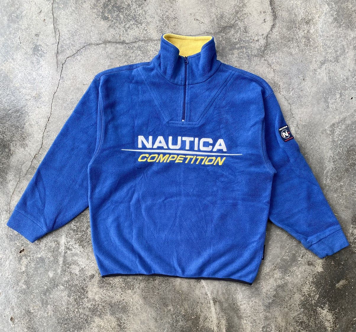 image of Nautica Competition Fleece Half Zipper Jacket in Blue, Men's (Size Medium)