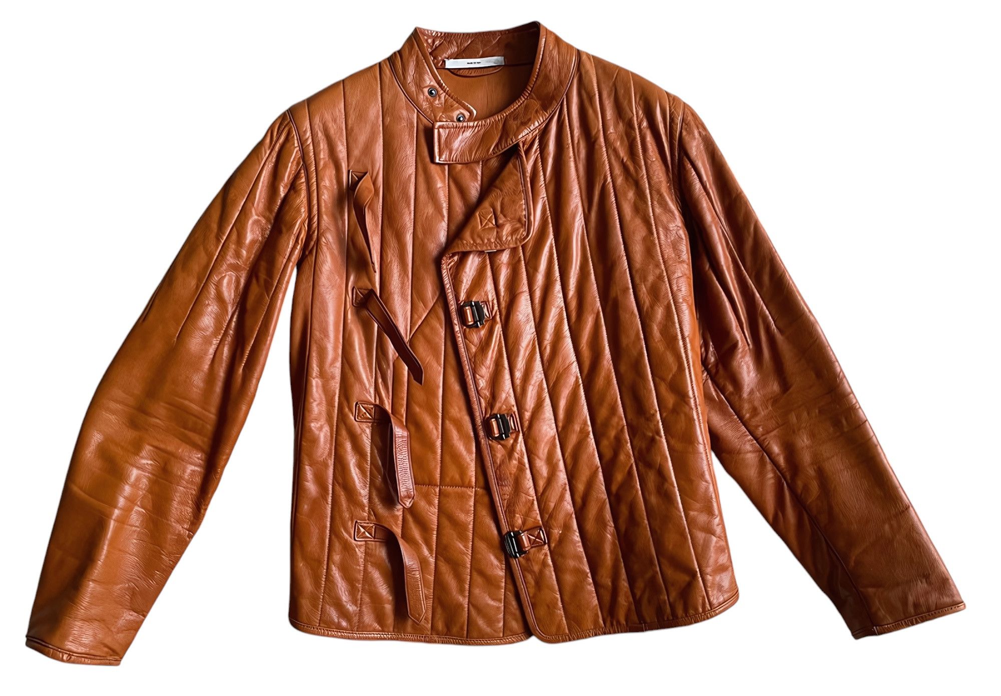 Saint Laurent Paris F/W 2002 RUNWAY LEATHER BIKER ASYMMETRIC CLOSURE BY TOM FORD Size US S / EU 44-46 / 1 - 4 Thumbnail