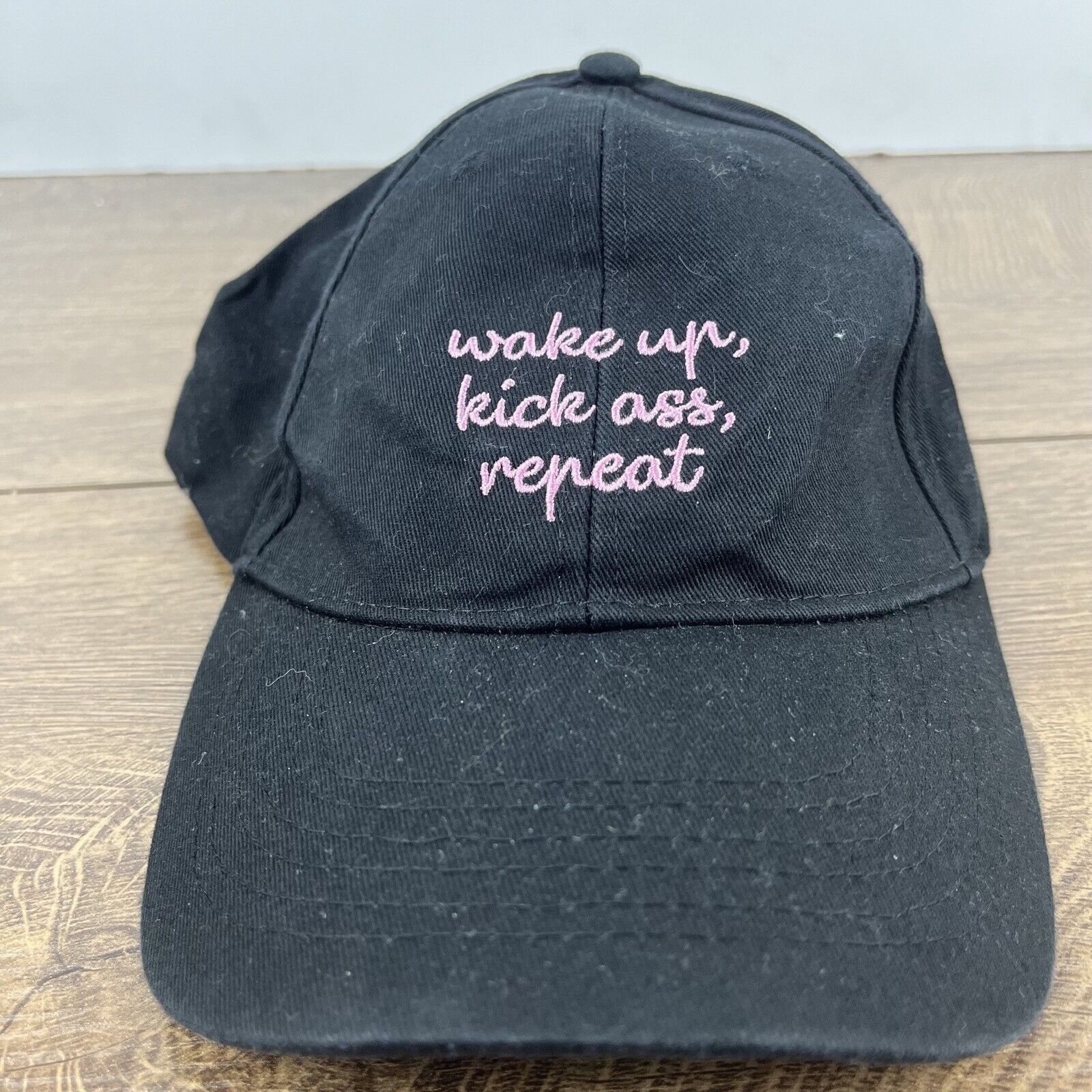 Other Wake Up Kick As Repeat Hat Black Cap Adjustable Hat Black Ad Size ONE SIZE - 4 Thumbnail