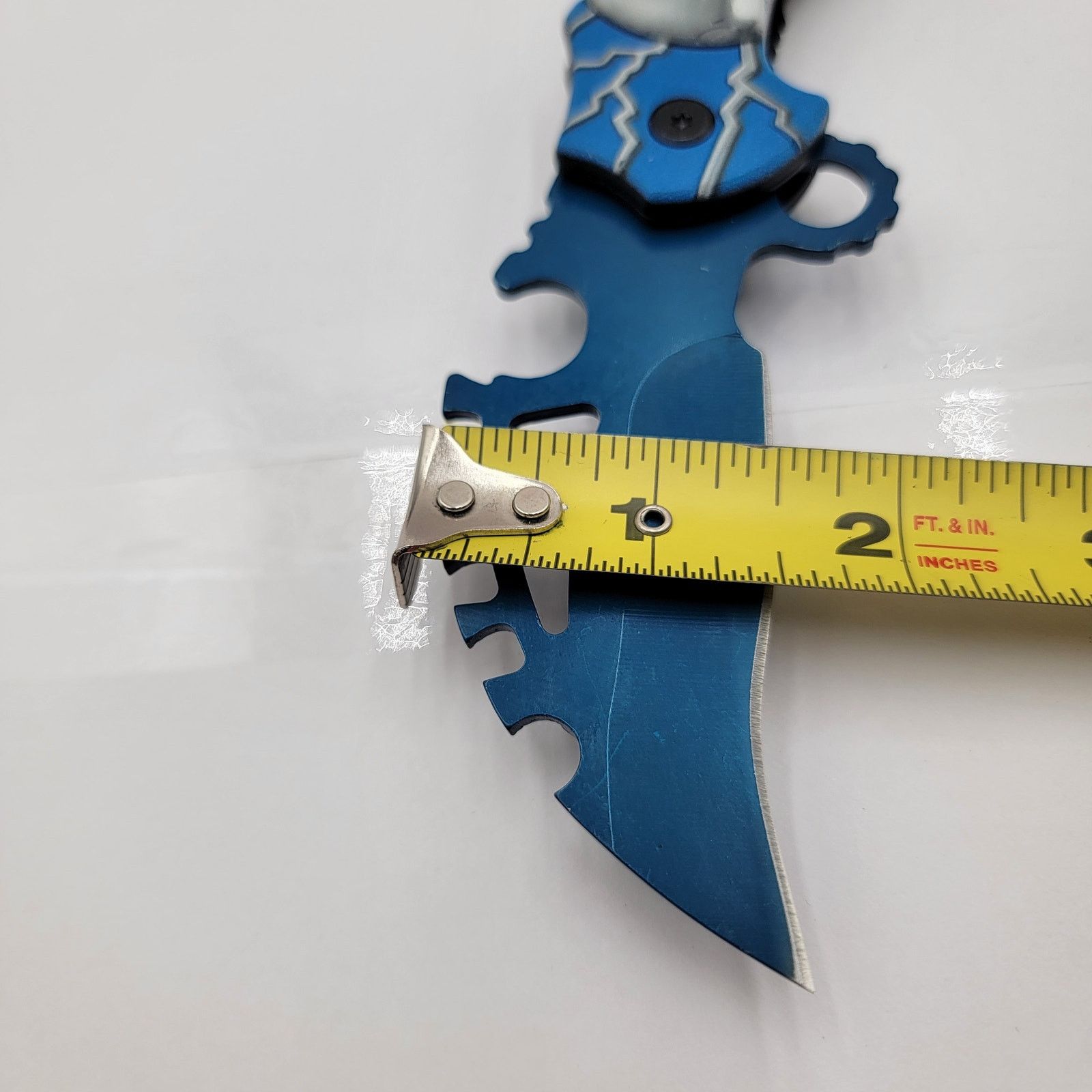 Voodoo Tactical Limited Edition Blue /w Skulls Folding Tactical Pocket Knife Size ONE SIZE - 8 Thumbnail