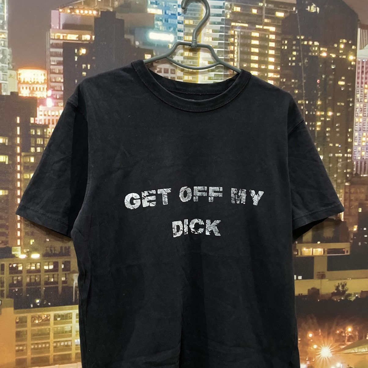 VINTAGE Y2K BLACK TEE GET OFF MY DICK PENIS FUNNY PORNO