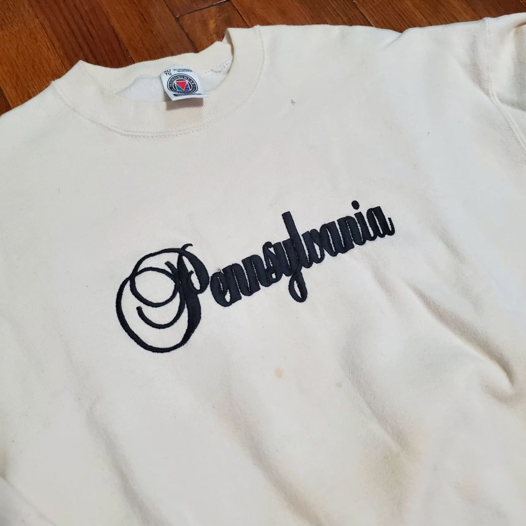 Vintage VINTAGE Pennsylvania Sweatshirt Male XL 80s MunsingWear USA Logo Graphic Print Crew Neck Beige Fleece Pullover Sweatshirt Size US XL / EU 56 / 4 - 4 Thumbnail