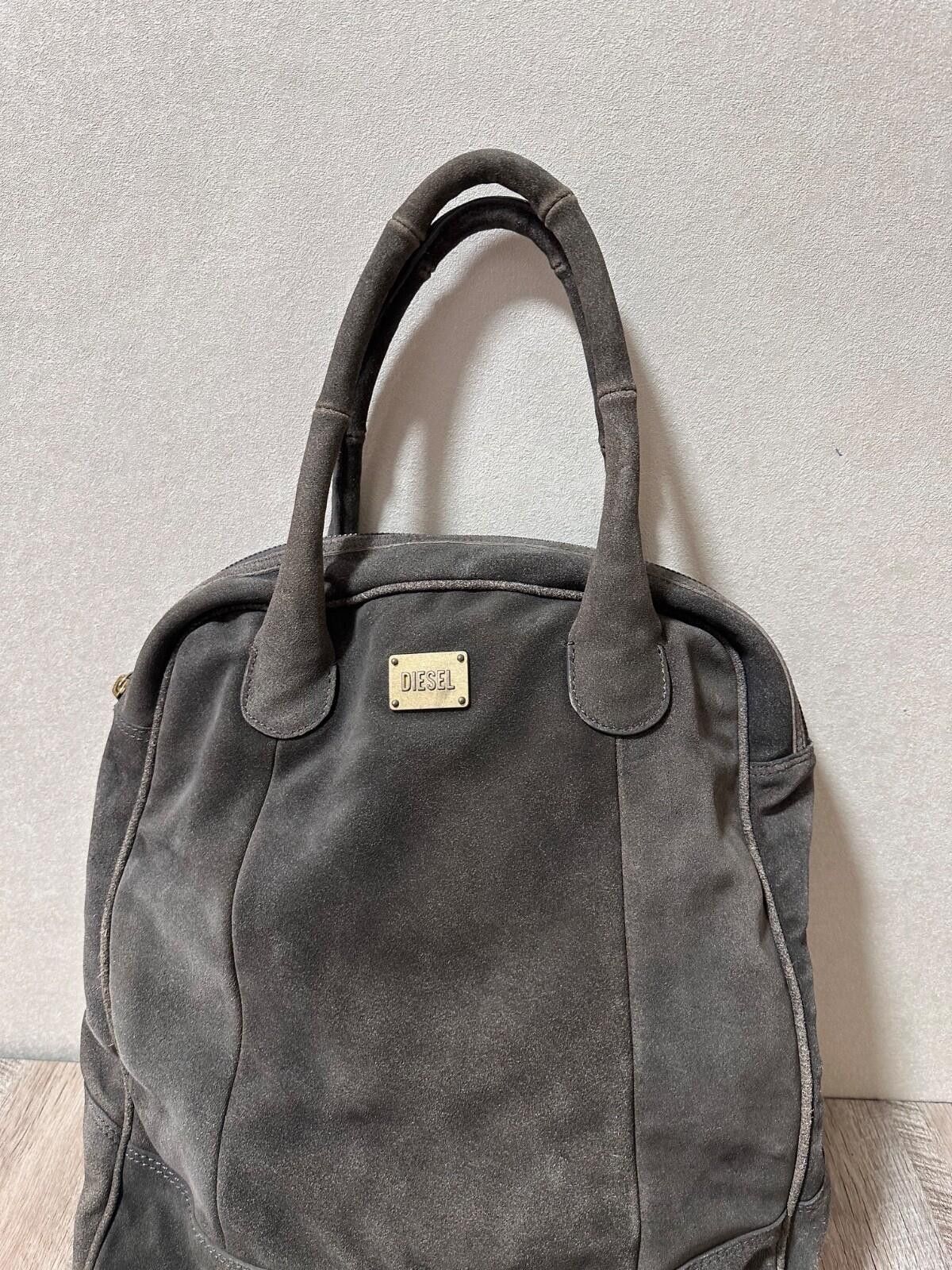 Diesel Diesel Grey Suede Leather Handbag Medium/Large Size ONE SIZE - 3 Thumbnail
