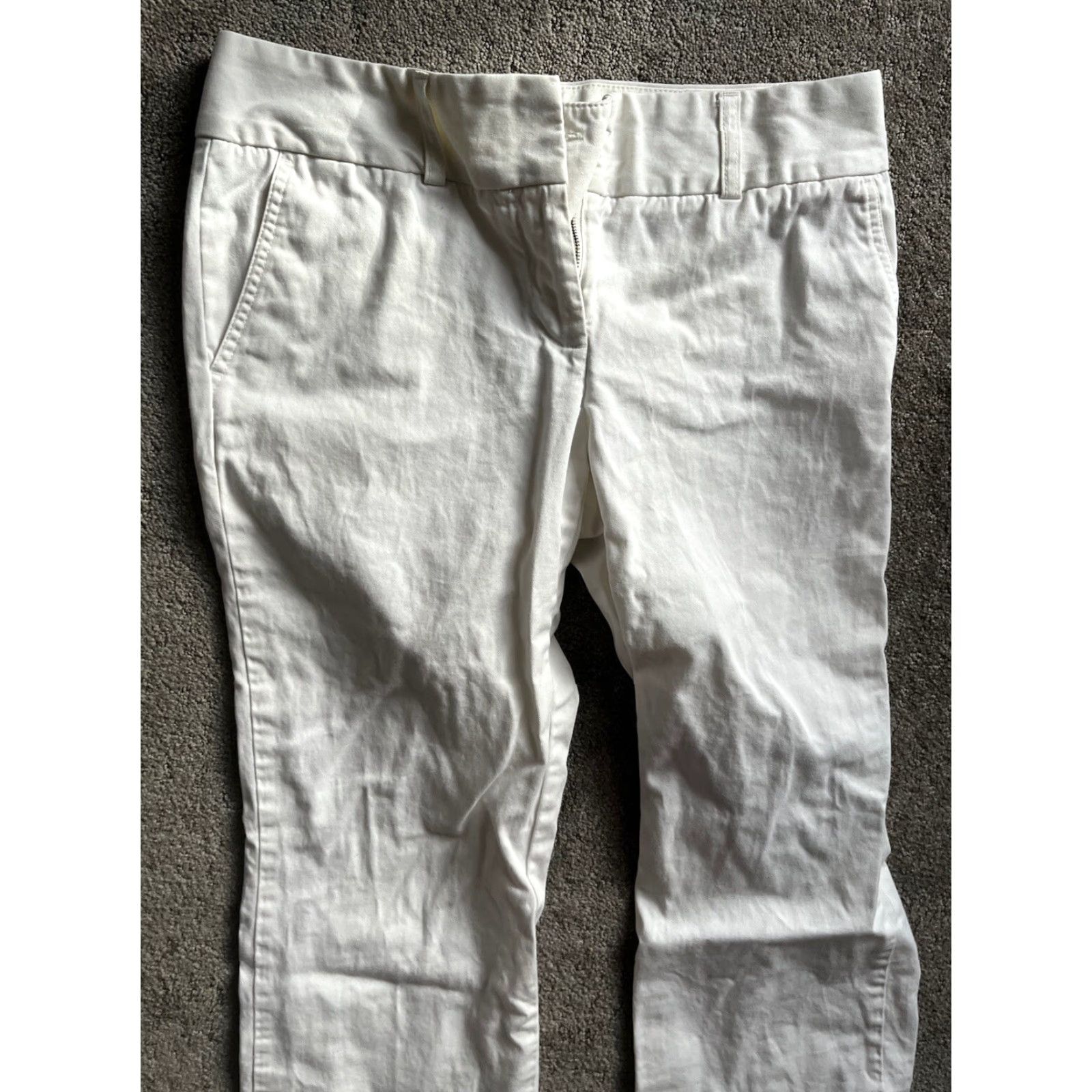 Tommy Hilfiger Tommy Hilfiger Women's Cropped Pants Size 6 White Mid Rise Casual Tapered Beach Bohemian Size 28" / US 6 / IT 42 - 2 Thumbnail