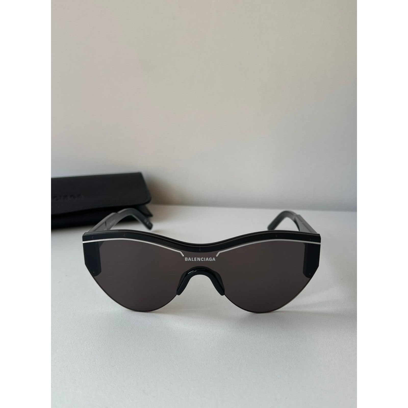 Balenciaga NEW Balenciaga BB0004S Ski Shield Sunglasses in Black Size ONE SIZE - 6 Thumbnail