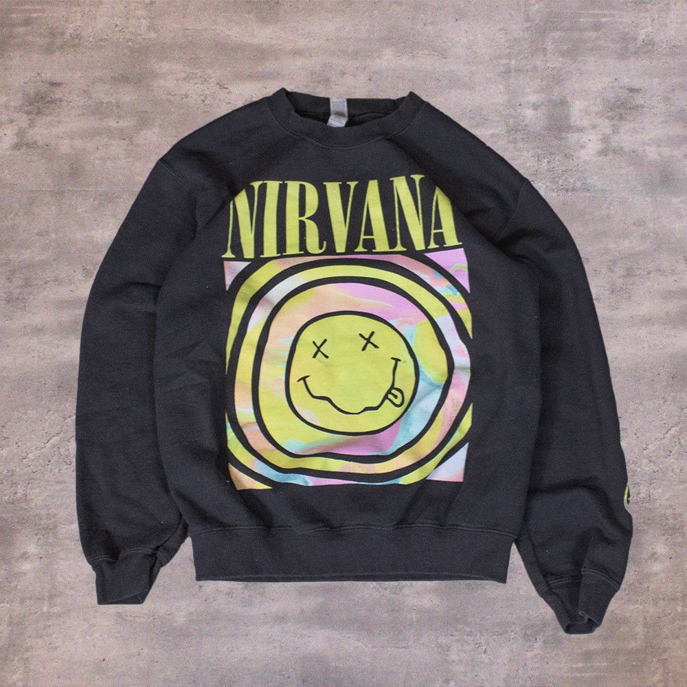 Gildan × Nirvana Nirvana Smile Reprint Black Crewneck Sweater Size US S / EU 44-46 / 1 - 1 Thumbnail