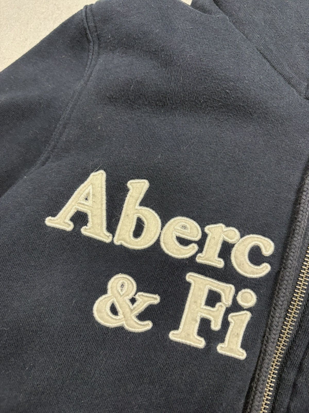 Abercrombie & Fitch Abercrombie & Fitch Fuzzy Sherpa Zip Hoodie Navy Y2K Vintage Size US M / EU 48-50 / 2 - 10 Thumbnail