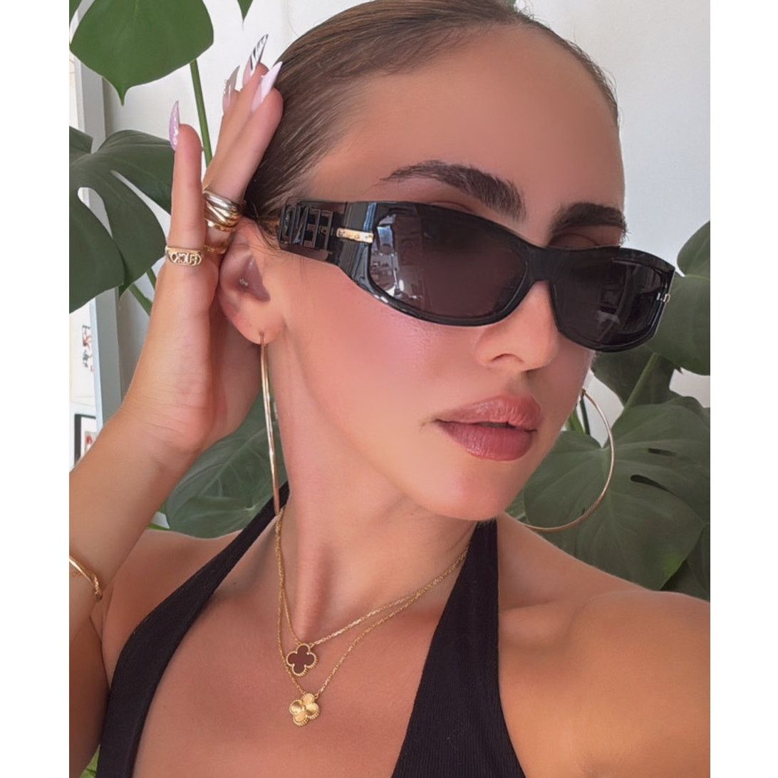 Fendi NEW Fendi FE40120I Fendigraphy Black Shield Sunglasses Size ONE SIZE - 1 Thumbnail