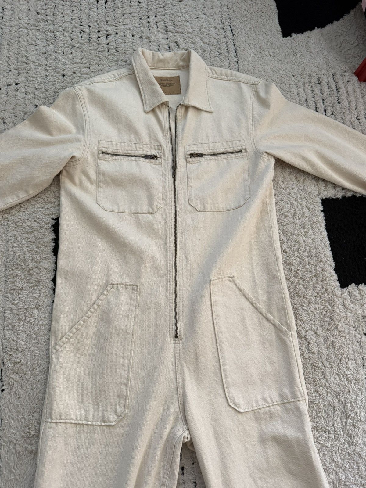 Other American Vintage Cream Denim Coveralls Jumpsuit SZ SMALL Size US 30 / EU 46 - 3 Thumbnail