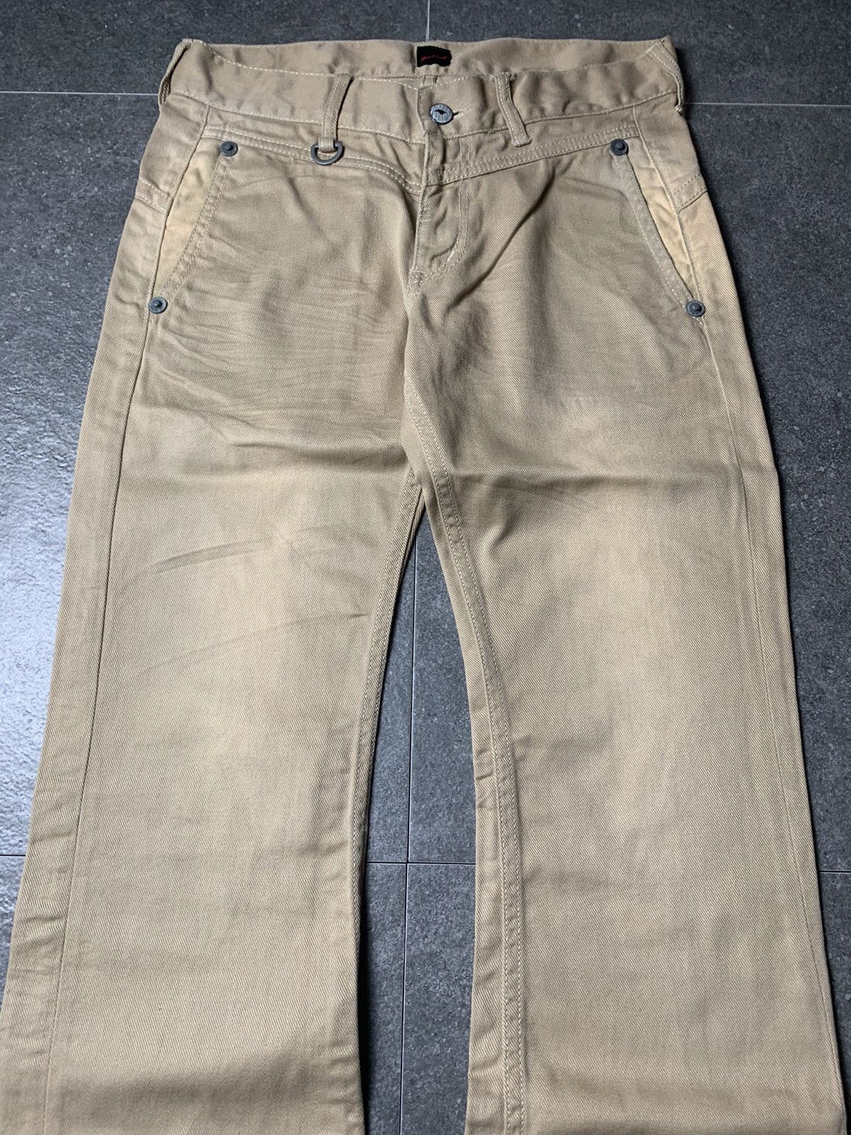 JACKROSE 2000s Jackrose Washed Buckle Back Bootcut Pants Size US 30 / EU 46 - 3 Thumbnail