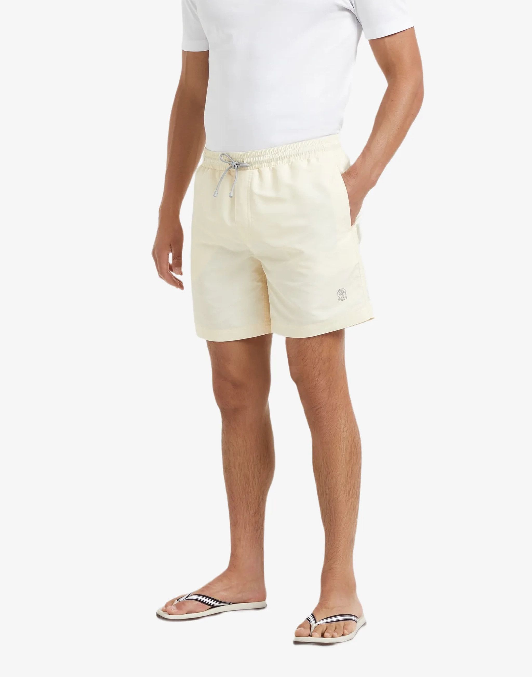 Brunello Cucinelli o1la1rc1a0426 Swimming Shorts in Ivory Size US 34 / EU 50 - 1 Thumbnail