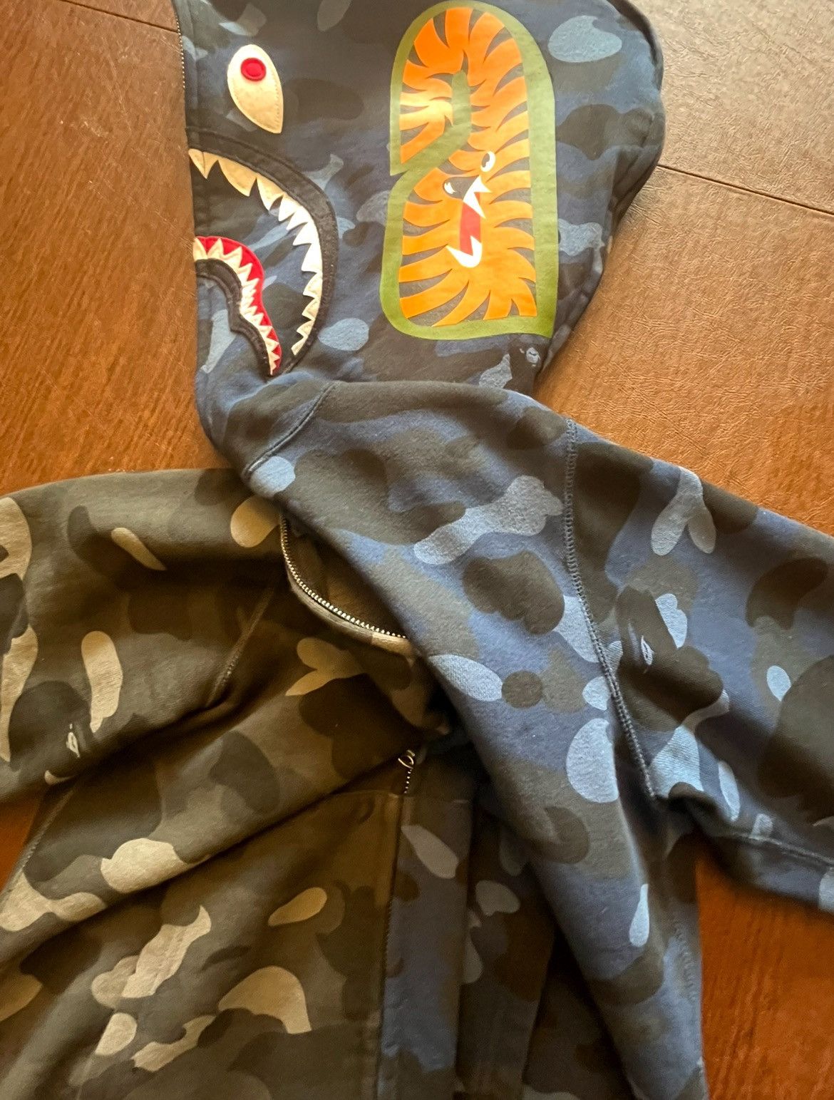 Bape BAPE Separate Shark Hoodie Blue & Black Camo Size US M / EU 48-50 / 2 - 3 Thumbnail