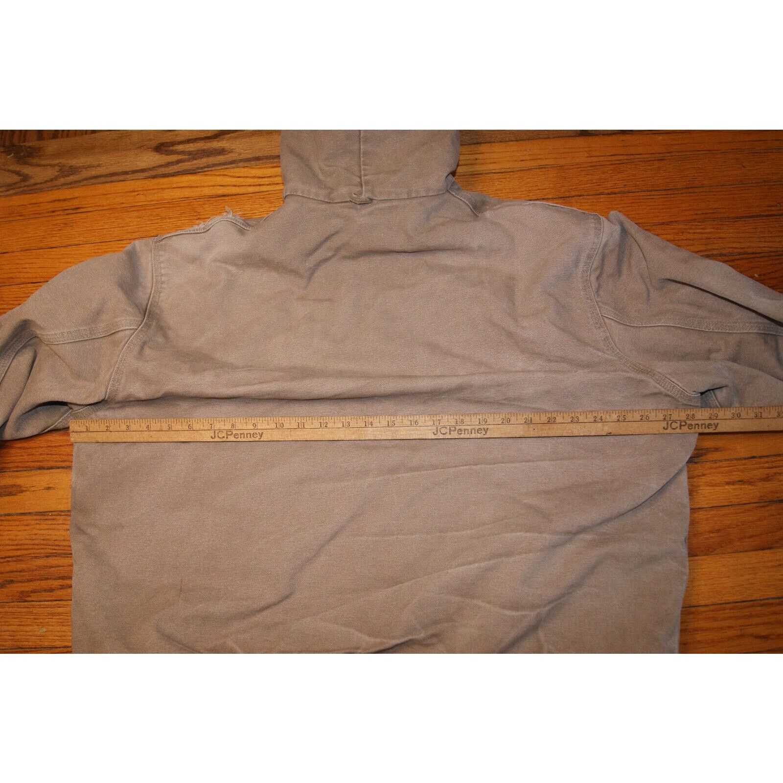Carhartt VTG Carhartt Hooded Fleece Lined Canvas Coat XL Distress USA Size US XL / EU 56 / 4 - 17 Thumbnail