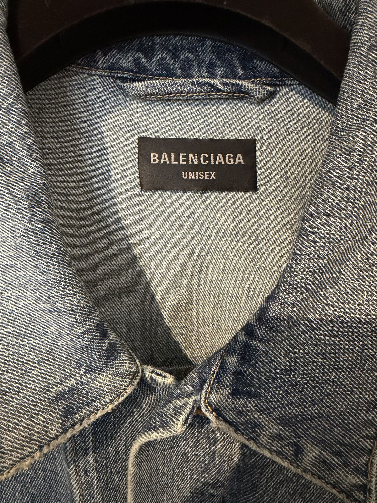 Balenciaga Balenciaga Taped Logo Denim Jacket Size US XL / EU 56 / 4 - 7 Thumbnail